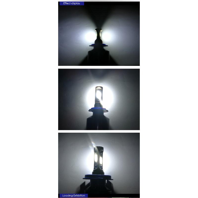 2Pcs 36W 6500K White H4 LED Light Blubs 8000LM For Car Headlight Low Beam Lamp