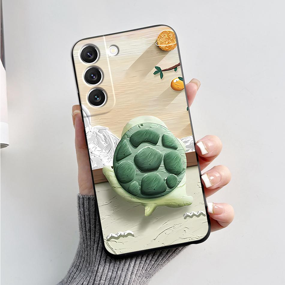 For Samsung Galaxy S22 S 22 Plus S22 Ultra S22+ Case Soft Slim Cute Bear Cartoon Frog Candy Painted Back Cover Funda Bumper Bags