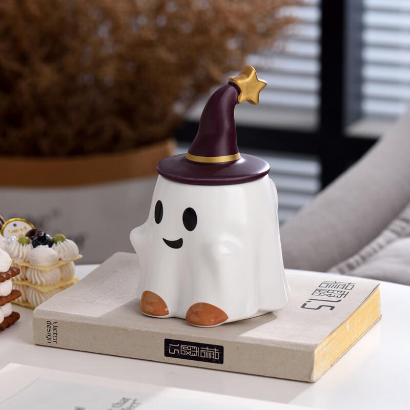 Cute Ghost Ceramic Mug with Lid