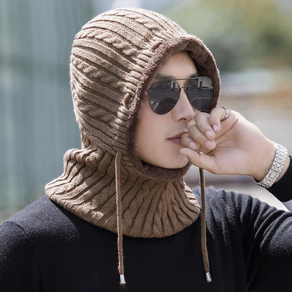 Winter cold weather gear neck warmer and fur hat integrated hood neck warmer