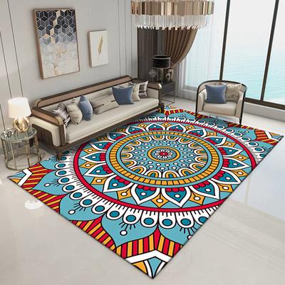 Vintage Gedruckter Teppich Leuchtend Bunt Heimdekor Teppiche Rutschfeste Matte für Wohnzimmer Schlafzimmer Balkon Innen- und Außenbereiche