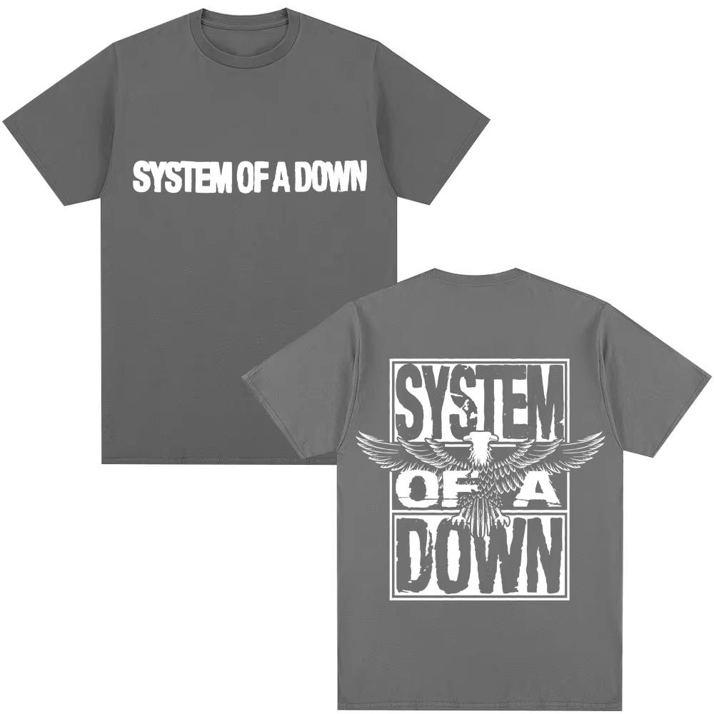 Rock Band System of A Down T Shirts Unisexs Vintage Alternative Metal Music Gothic Classic Tshirt Pure Cotton Fashion T Shirt