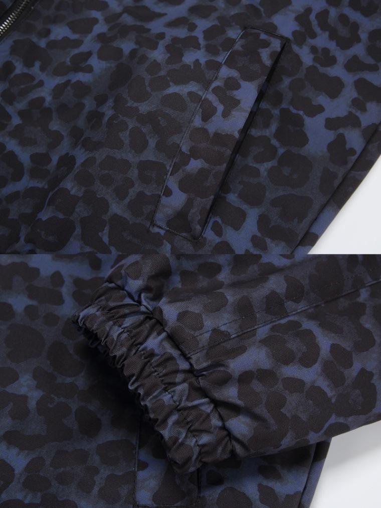 Unisex Retro Leopard Print Spliced Leather Jacket - Trendy, Loose-Fit Streetwear