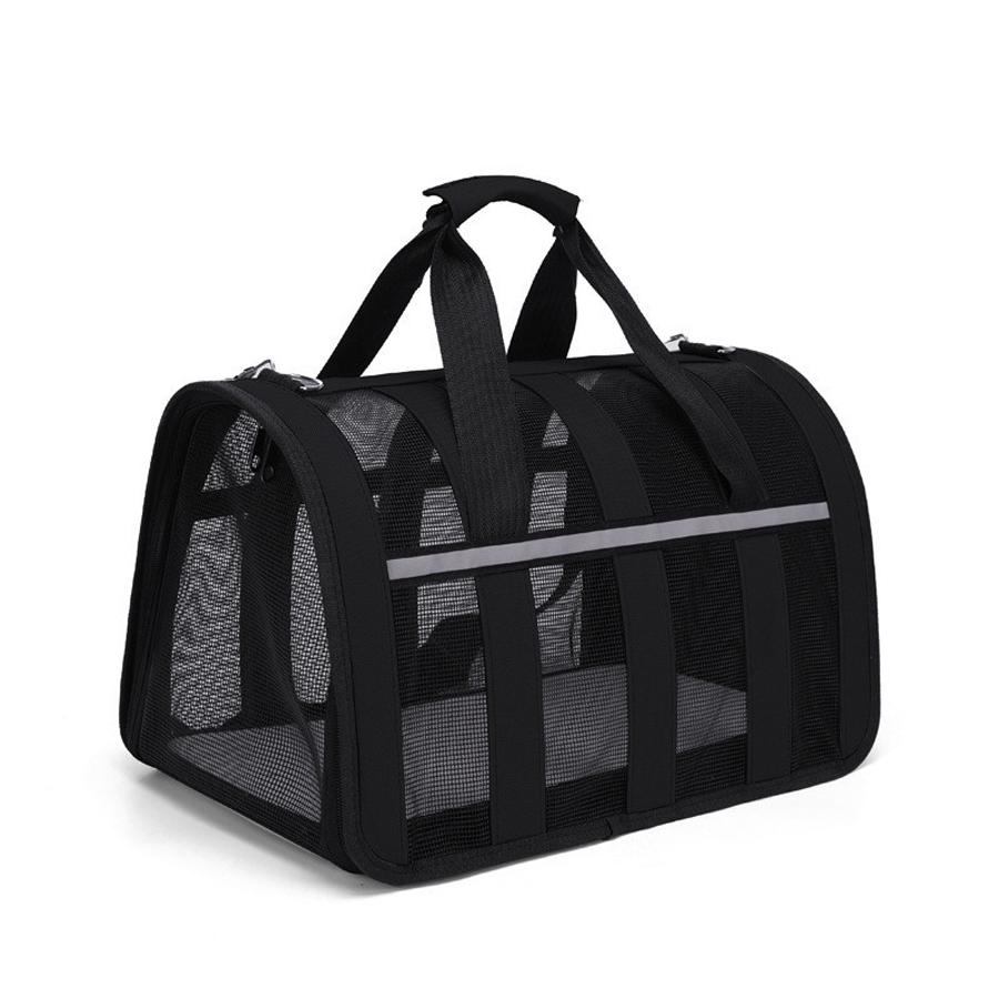 

Ventilated Pet Carrier for Cats and Dogs - Lightweight and Durable with Secure Zipper - Great for Travel, Hiking and Outdoor S чёрный