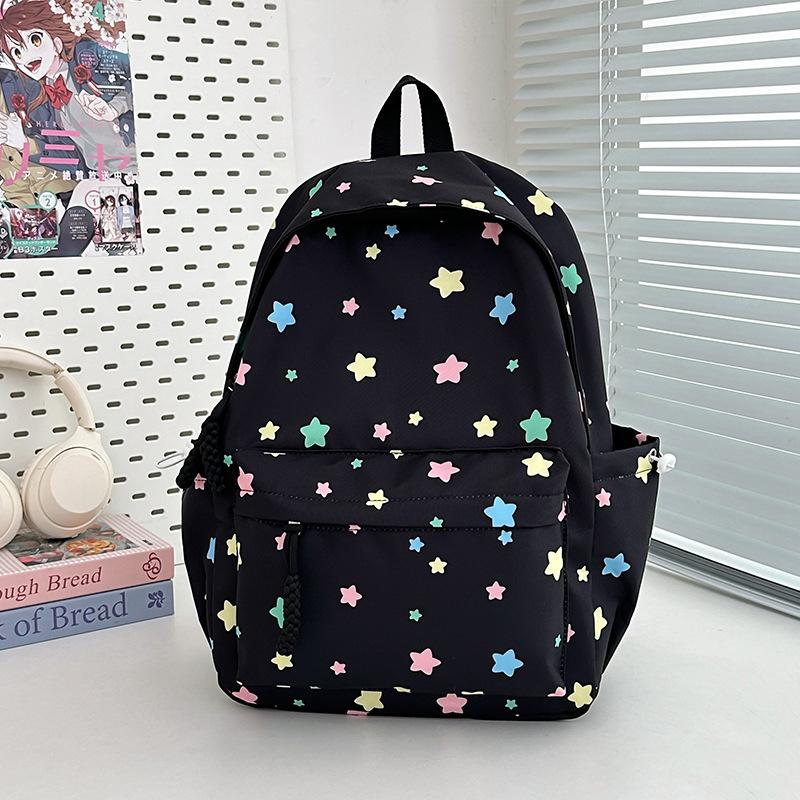 New high-value, fresh and sweet, colored star backpack, high school student large-capacity backpack