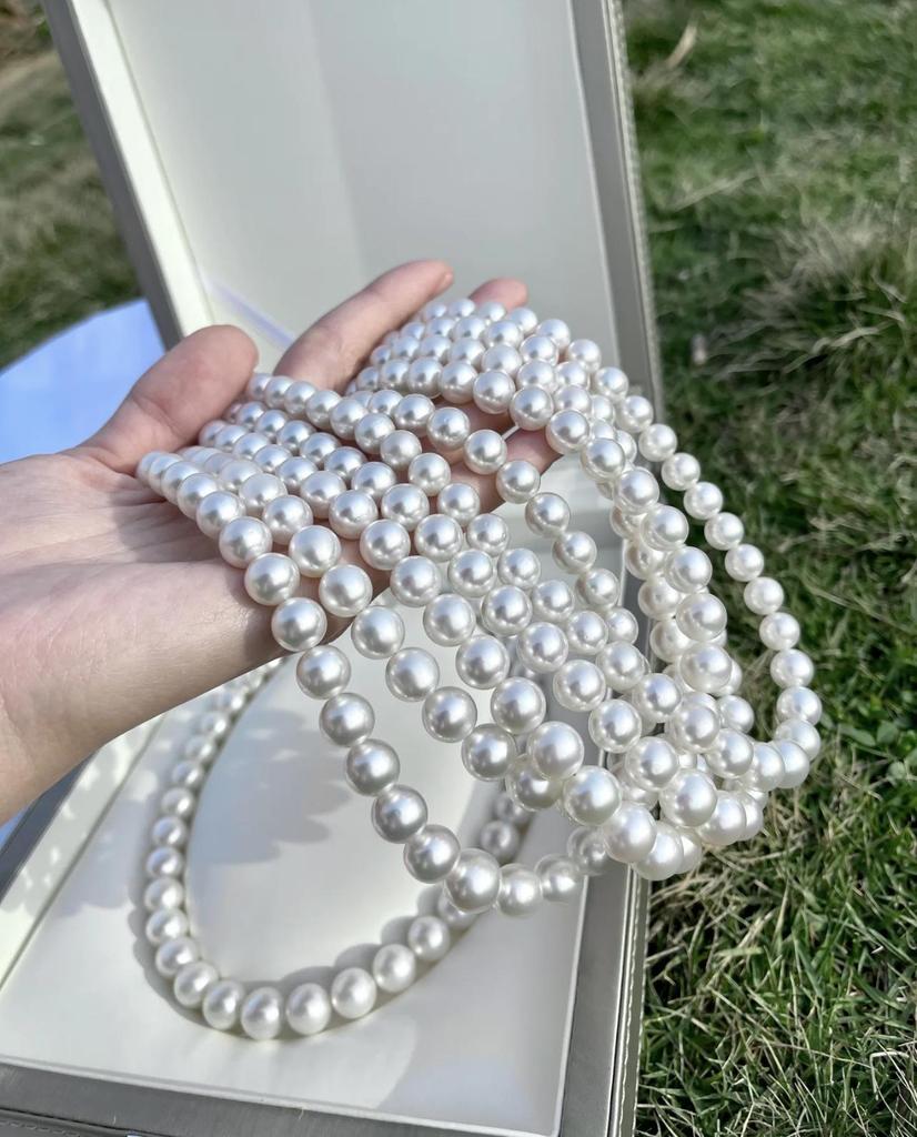 High Luster White Pearl Glass Beads – DIY Imitation Pearl Necklace