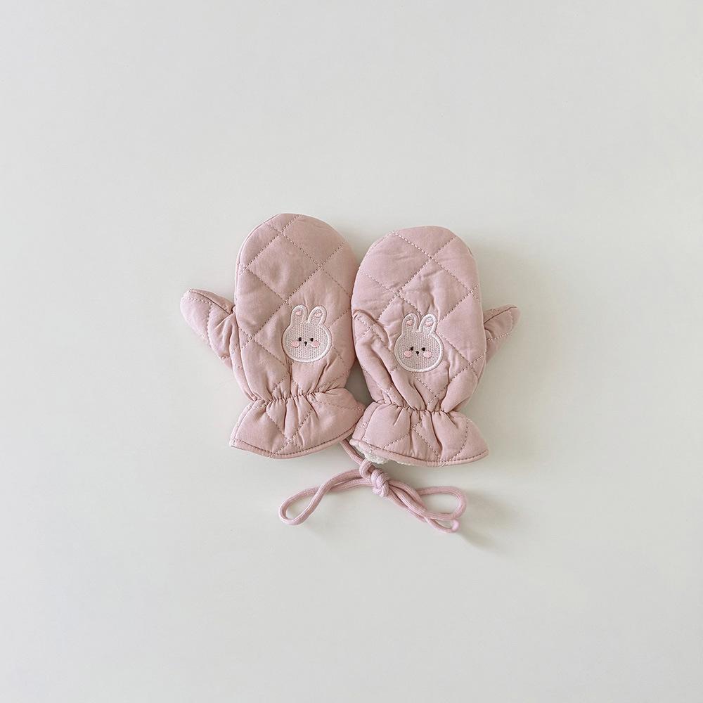 1 Pair Kid Cute Cartoon Animal Ski Gloves Winter New Warm Fleece Lined Waterproof Mittens with Neck Strap Lanyard for Boys Girls