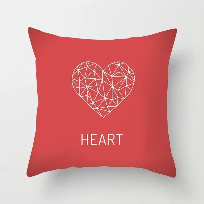 Seat Living Room Sofa Pillowcase Valentine's Day Love Cushion Cover Red Pink Heart  Home Decor