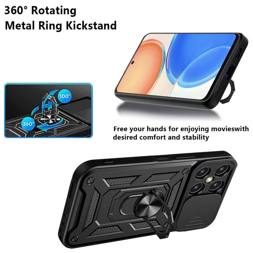 Camera Protect Case for Honor X7A X8A X8 X9 X7 X6 Honor 70 50 X30 X30i 50 SE Armor Hybrid Ring Back Cover Fundas