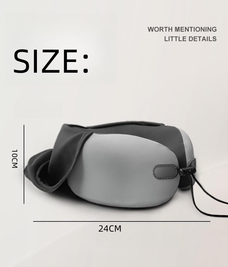 Hooded Neck Travel Pillow - Memory Foam Light-Blocking Travel Neck Pillow