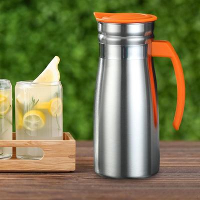0.8 Liter Stainless Steel Insulated Carafe, Coffee Pot for Cold Drinks, Leakproof Lid, Beverage