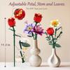 Flowers Bouquet Building Set with 2 in 1 Vase, 16 Flowers Bouquet Sets for Adults & Women, Compatible with Lego Flowers Bouquet, for Wife Mom Mother