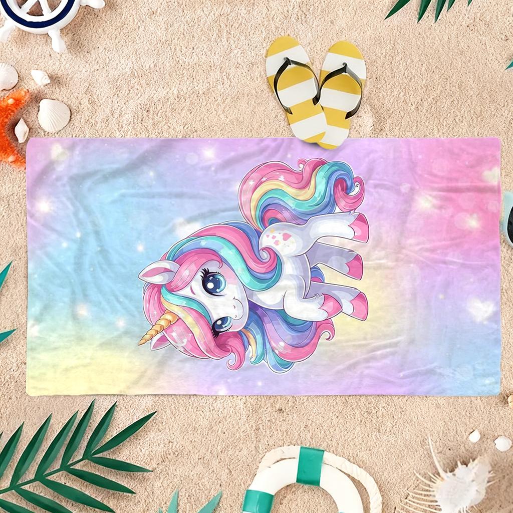 1pc Rainbow Unicorn Beach Towel Quick-drying Towel Super Absorbent Suitable for Beach Vacation Pool Summer Gift for Friends