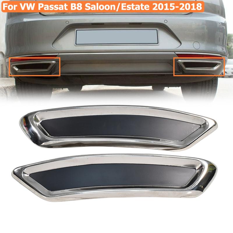 Per VW Passat B8 2015-2018 Cornice Cromata Diffusore Scarico Acciaio Inossidabile Accessori Auto Posteriore RLine Tuning Highline TSU FSU TDI