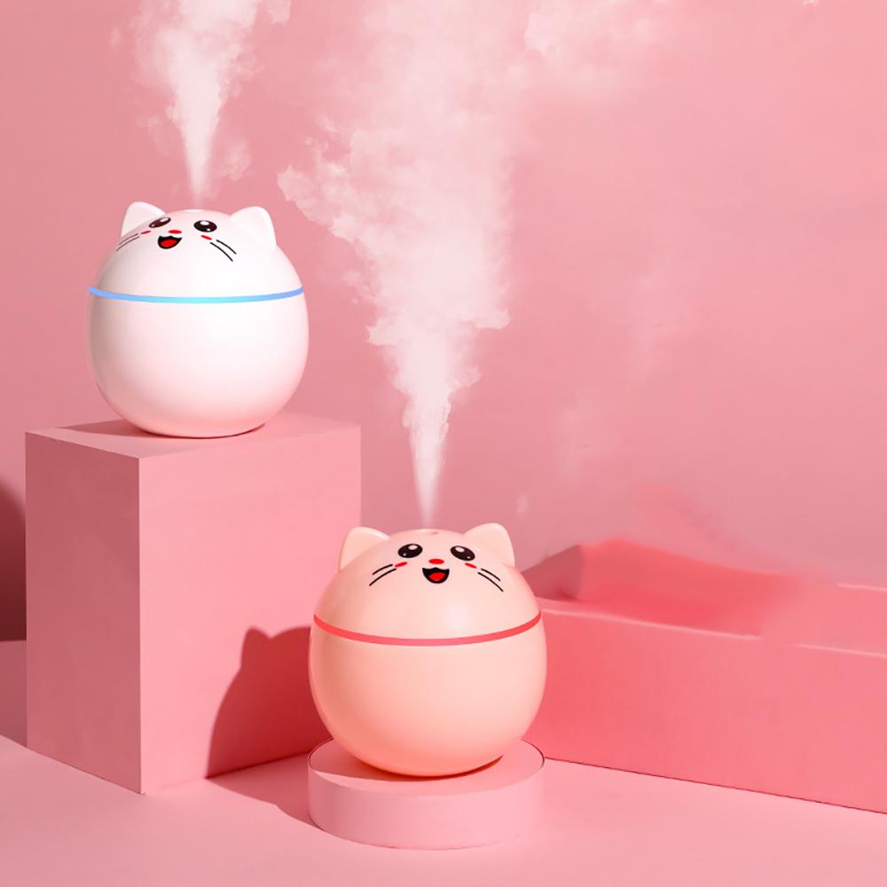 Home Car Air Humidifier Ultrasonic Aroma Diffuser Cute Cat Mini Freshener 300ML