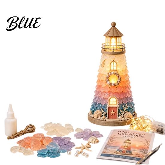 Beach Theme Room Up Unique DIY Kit Glass Lighthouse Decor Sea 3D Light Handmade Gift
