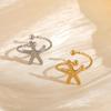 18K Gold Women's Geometric Starfish Adjustable Ring