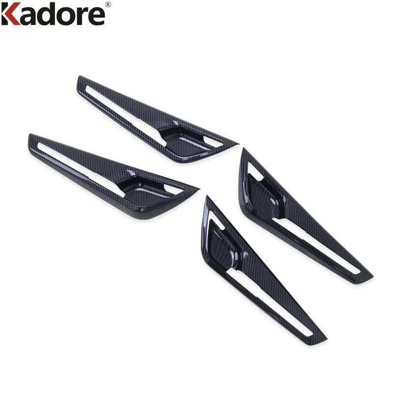 For Kia Niro 2024 2025 Carbon Fiber Car Ide Inner Door Handle Bowl Cup Cover Trim Interior Mouldings Accessories