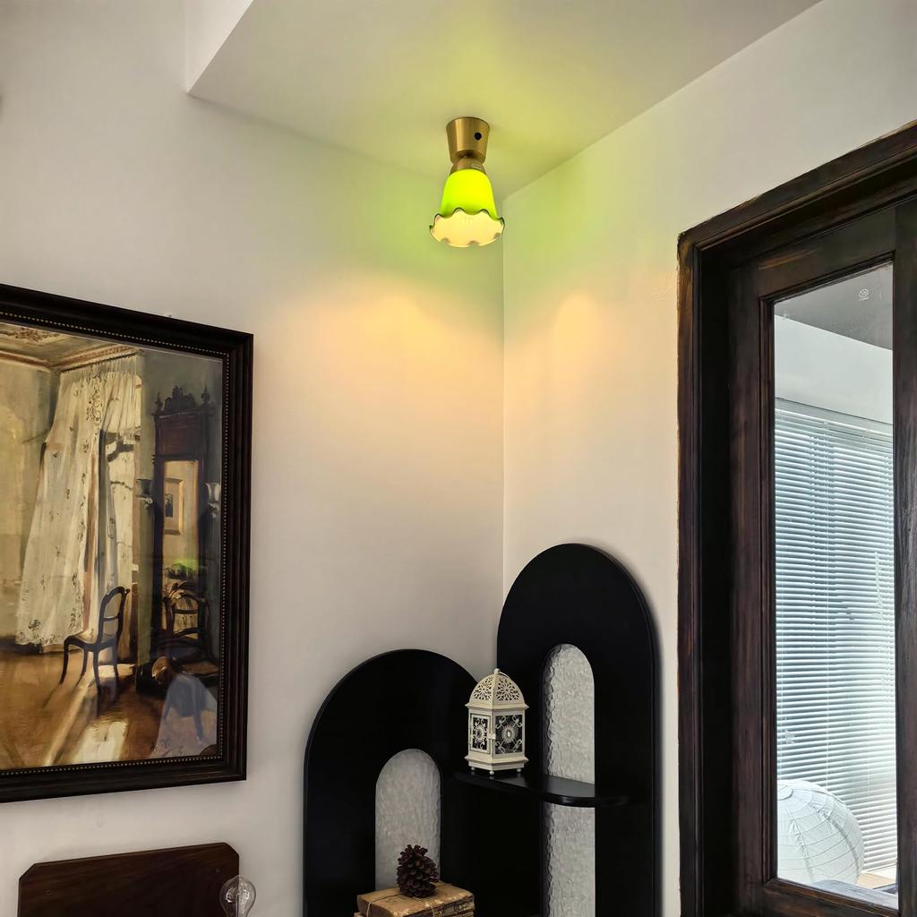 compact ceiling light with E26 LED glass retro easy installation with suitable for living kitchen construction bulb not Stylish, base, compatible,