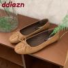 Fashion Fashion Round Toe Women Flats Slip On Shoes Casual Soft Footwear Lace Up Female Shallow Ladies Flats With Shoes