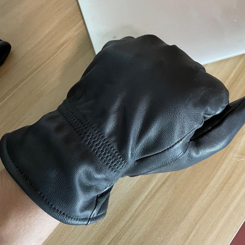 Mens Womens Winter Leather Gloves Warm Sheepskin Driving Cycling