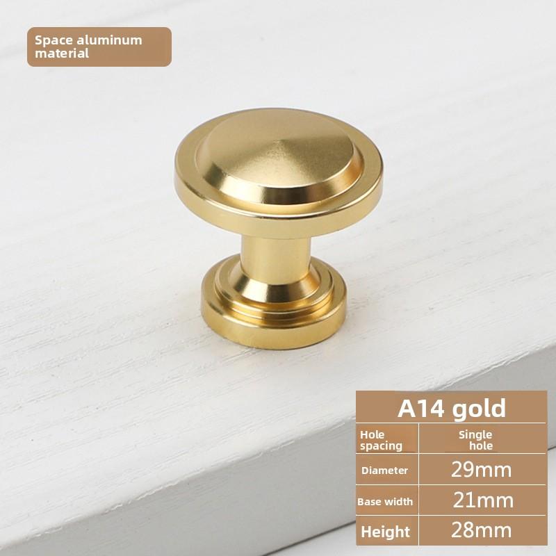 Simple Knurled Cabinet Drawer Knob Round Gold Door Handle Portable Single Hole Design Furniture Accessories for Home