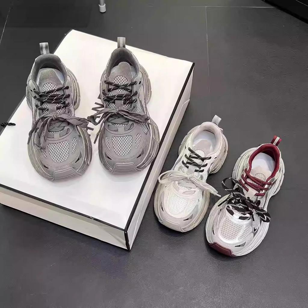 Thick-soled heightening dad shoes women's ins tide 2025 autumn new mesh non-slip casual breathable comfortable sports shoes