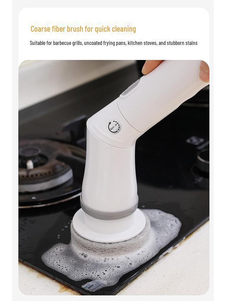 New Telescopic Electric Cleaning Brush: Long-Handle, No-Bend, Rotating Mop for Easy Cross-Border Cleaning