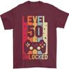 50th Birthday 50 Year Old Level Up Gaming Mens T-Shirt 100% Cotton