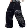 Mens High-Waisted Straight Leg Denim Jeans 2026 Vintage Dragon Tiger Print Casual Wear