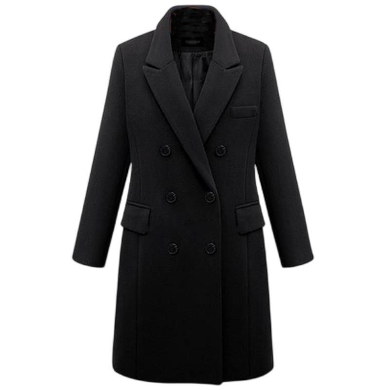 2023 Women's Double-Breasted Woolen Mid-Length Coat - Bestseller