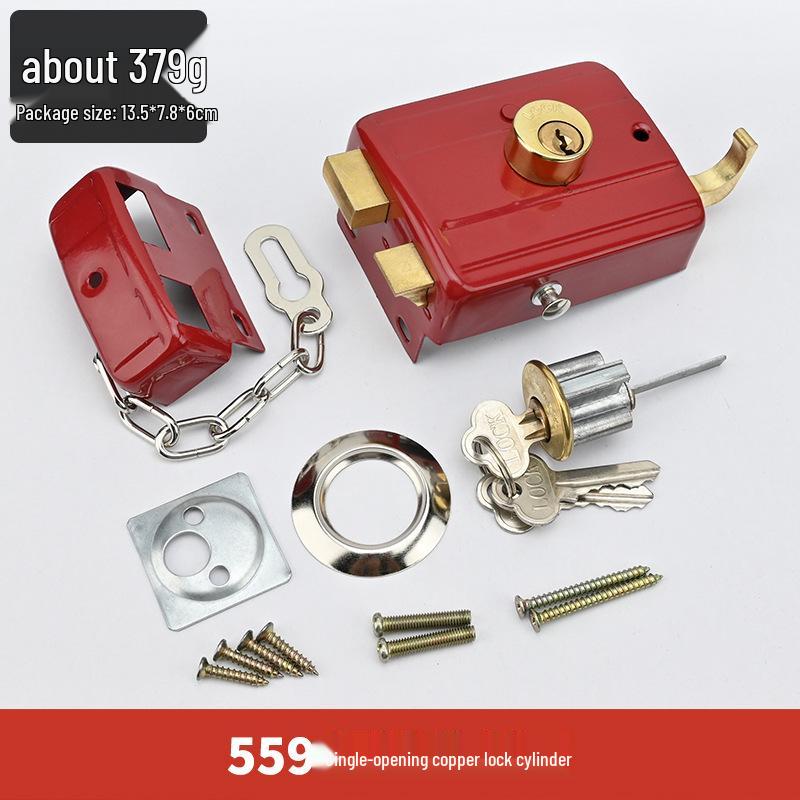 Home 559 Anti-theft Double Tongue Door Lock for Bedroom and Wooden Doors, Exterior Mount, Universal Fit 556