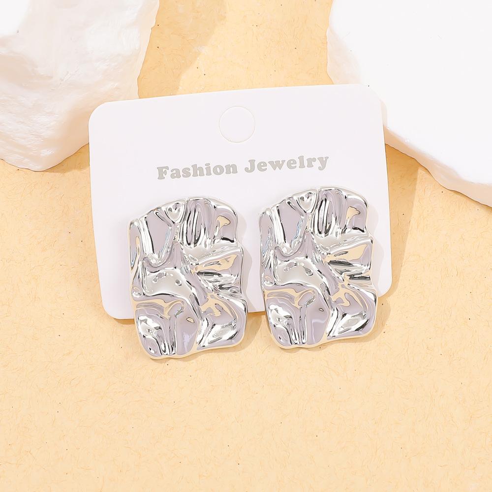 European and American retro high-end acrylic gold-plated stud earrings, electroplating personalized fashion women's stud earrings set