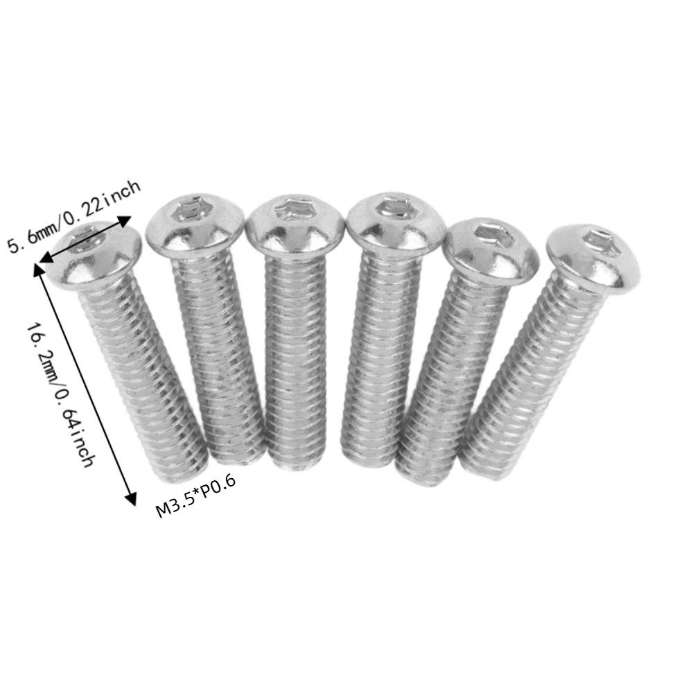 6PCS Metal Bridge Mounting Screws Silver Instrument Accessories For Electric Guitar