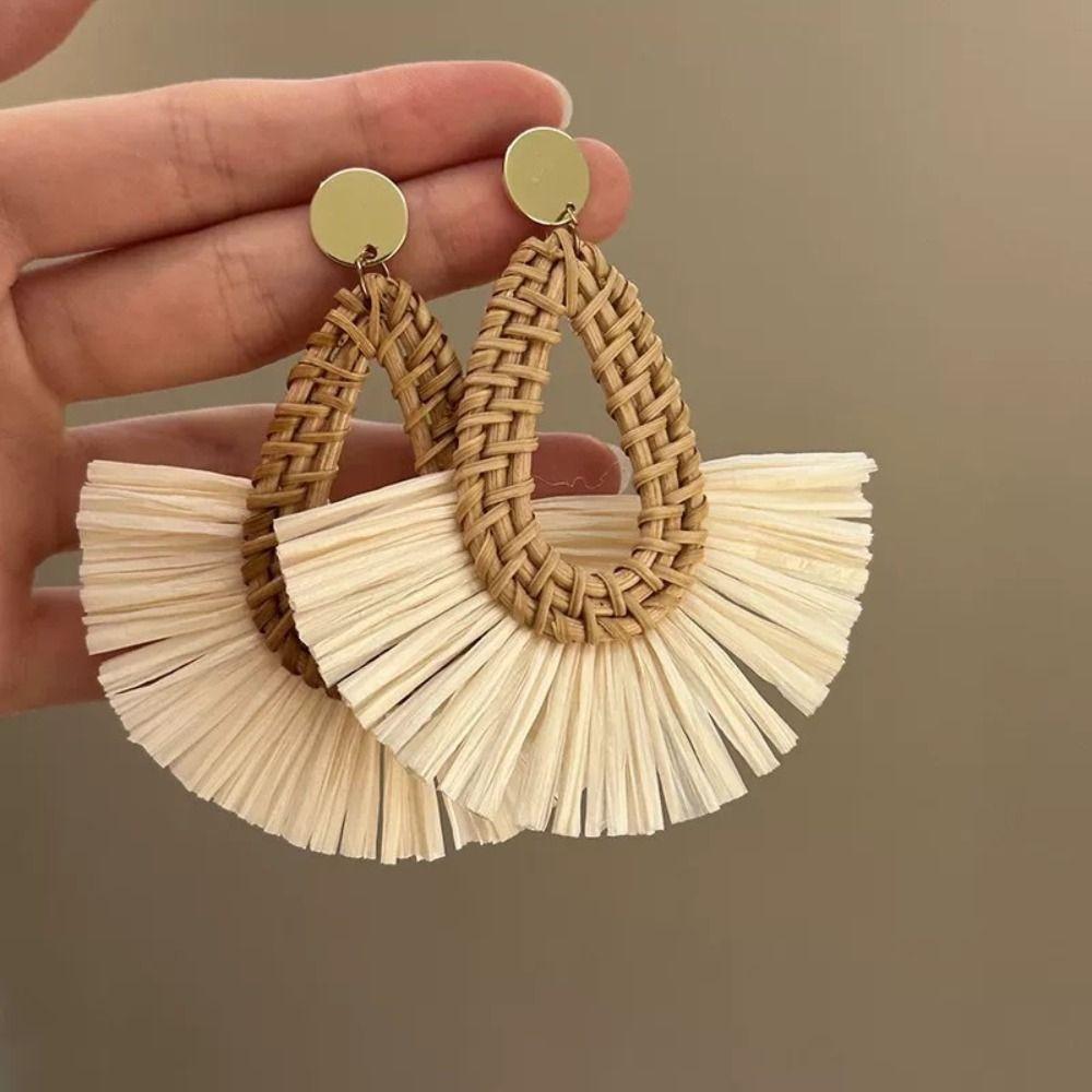 Flower Bohemian Drop Earrings Wood Beach Jewelry Sweet Geometric Earrings  Wedding