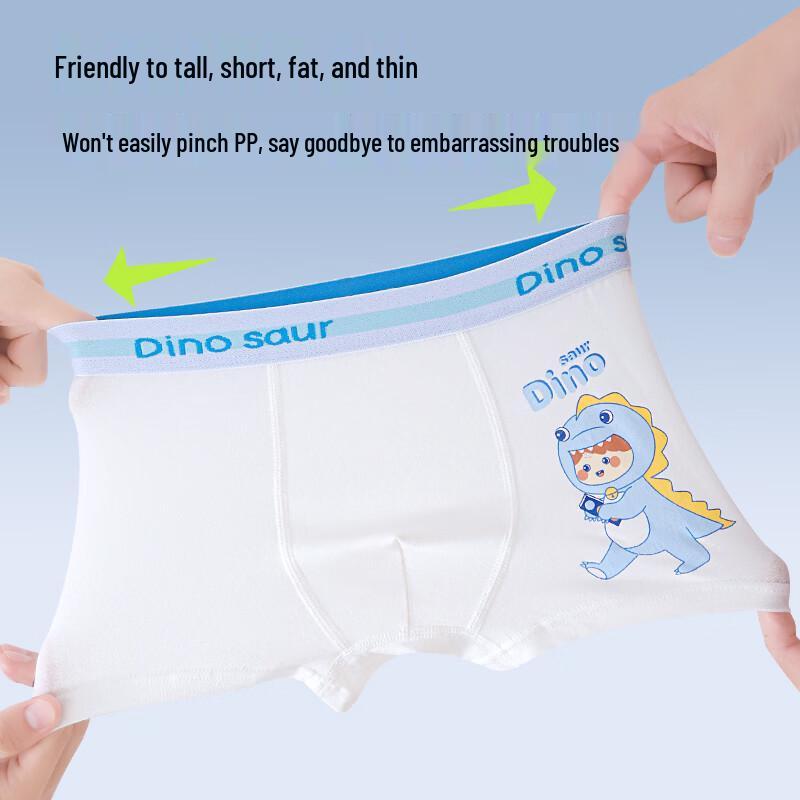 Ziyouxi Boys' Pure Cotton Silk Antibacterial Boxer Briefs
