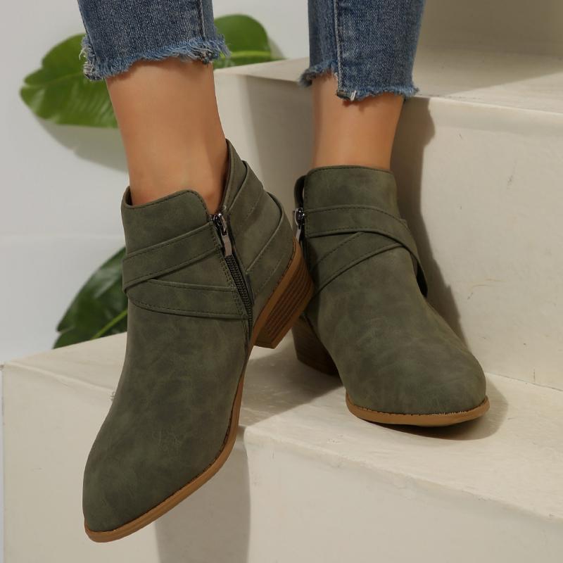 Fashion 2025 New Autumn Women Boots Walking Buckle Outdoor Fashion Pointed Ankle Boots Casual Comfortable Women Shoes Zapatos De Mujer