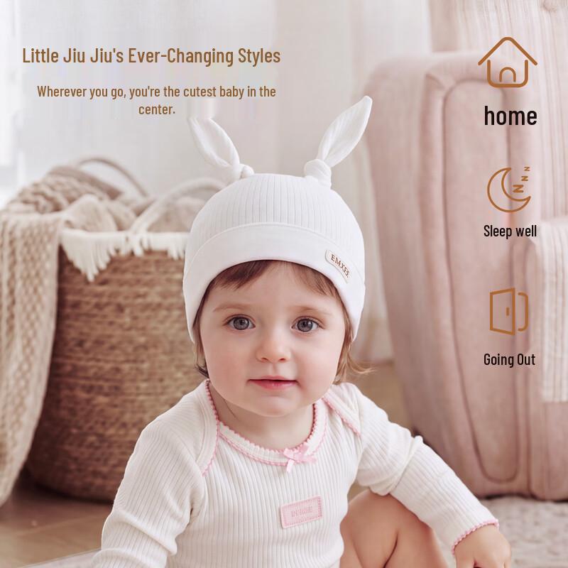 EMXEE Newborn Baby Silk-Linen Wool Fontanelle Hat