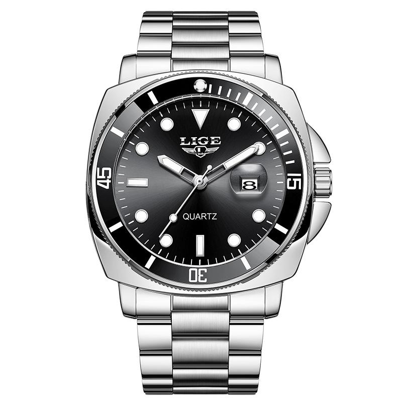 Trendige Herren-Quarzuhr mit drehbarer Lünette, Wasserdichte Armbanduhr