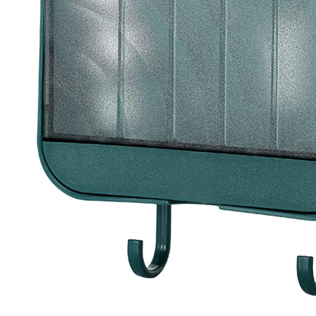 Wall Mounted Soap Box Self Draining Dustproof Wall Soap Holder Tray with Lid Hooks for Bathroom Laundry Room