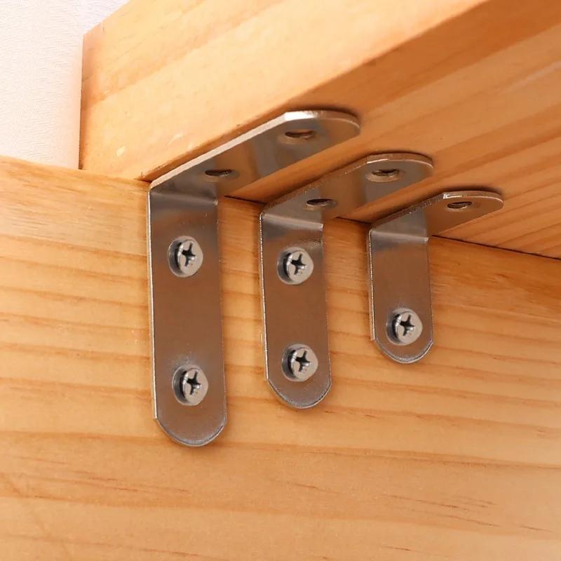

10/1Sets L Shaped Corner Brackets Stainless Steel Corner Brace Fastener Wall Brackets Hanger For Wood Furniture Bedframe Cabinet