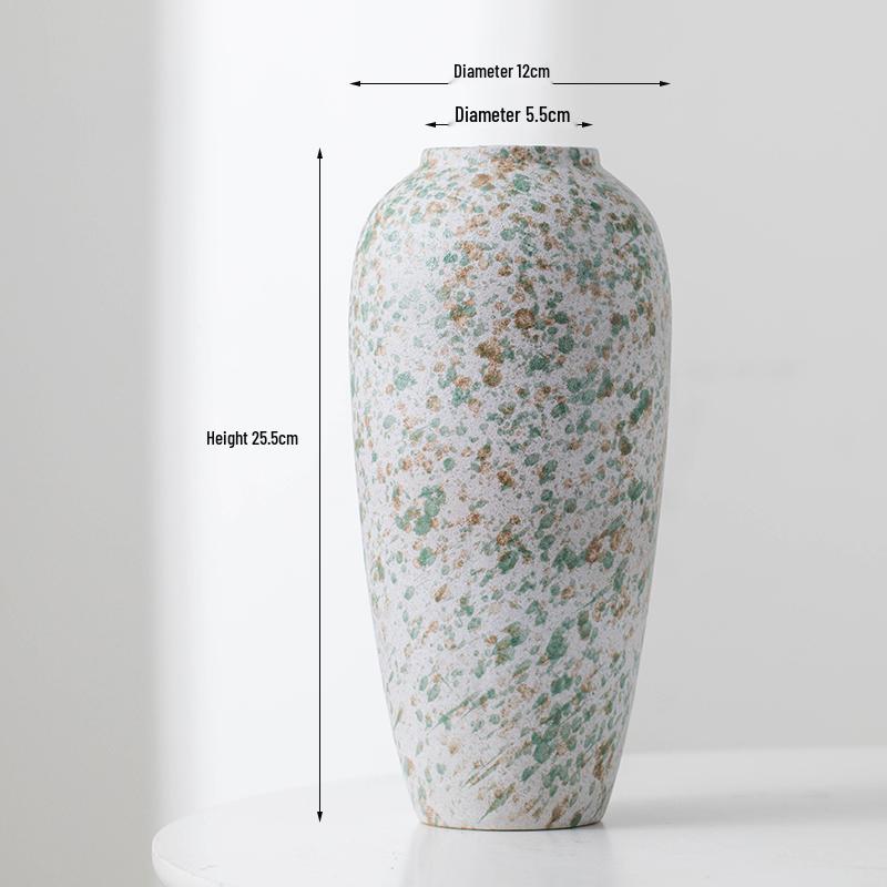 Minimalist Kiln-Fired Ceramic Vase: Home Living Room Decor for Fresh or Dried Flowers