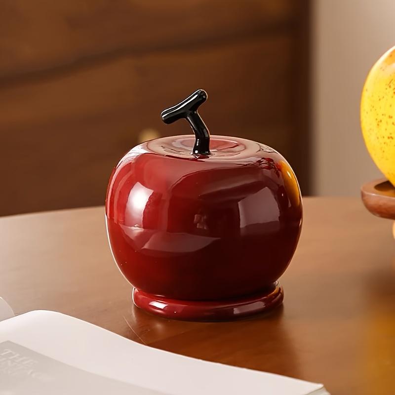 

Керамическая зубочистка в форме яблока с крышкой Элегантный аксессуар для дома и кухни красный