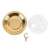 Snack Serving Tray European Elegant Style Pure Color Carving Gold Plating Round Shape Decorative Serving Platter with