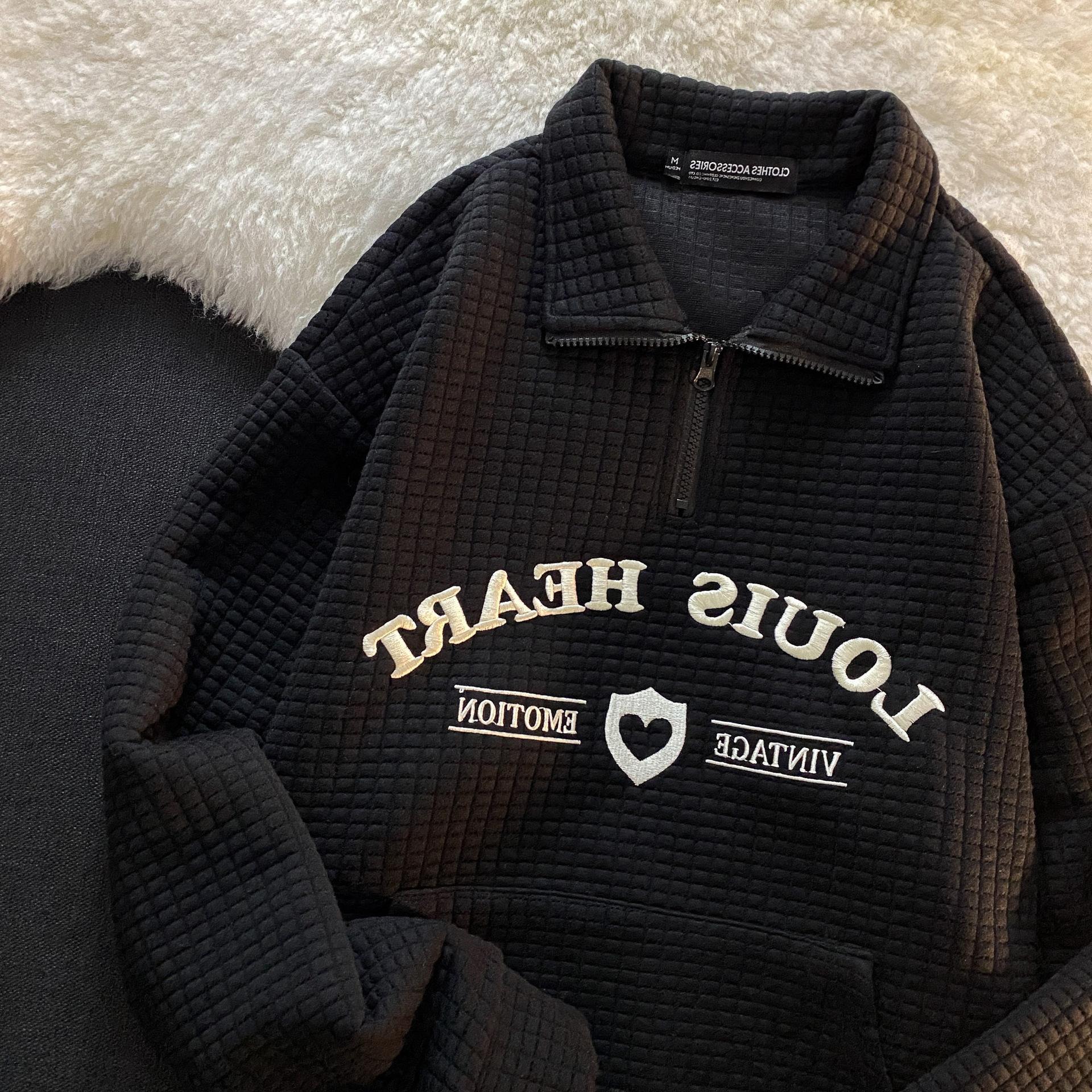 

Женские толстовки с лацканами, толстовка, рубашка поло, свитер с лацканами, женский топ с вышивкой большого размера для пар XXL чёрный