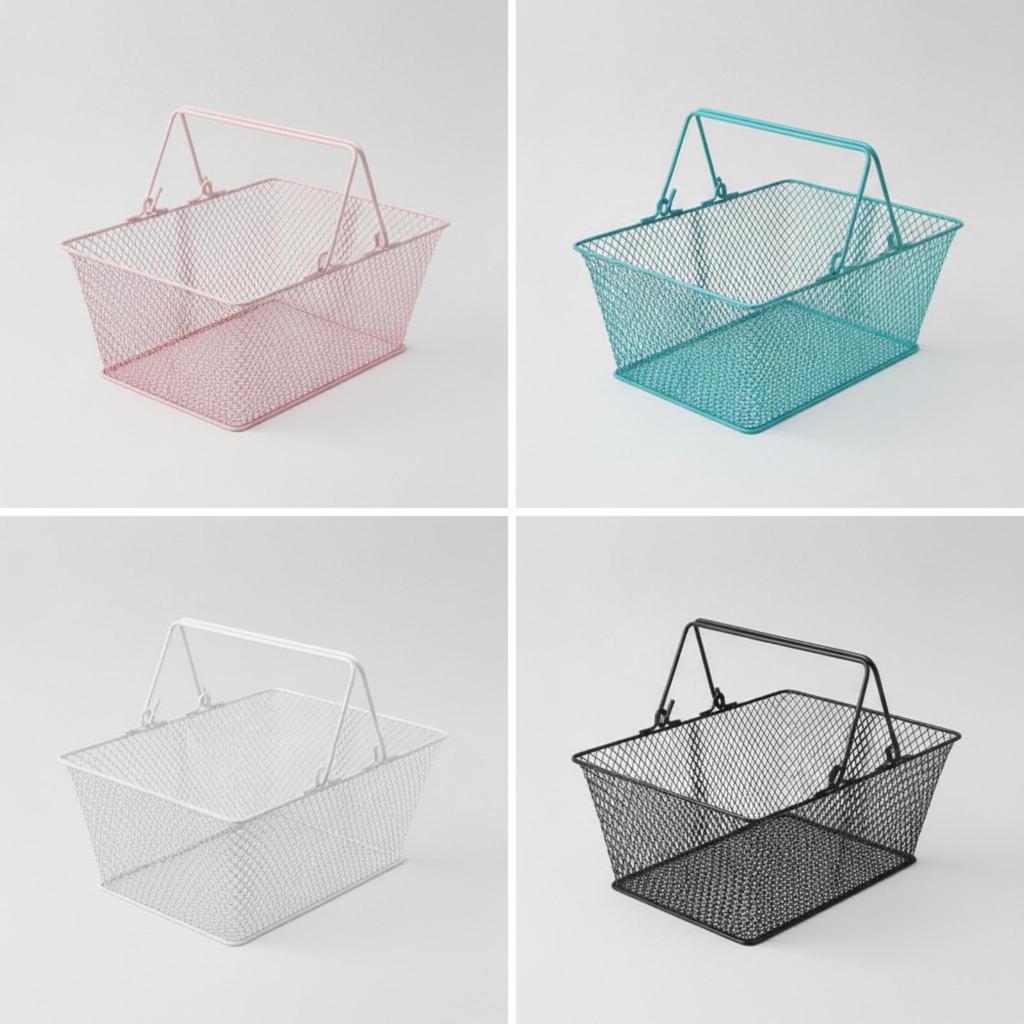 Metall-Einkaufskorb Tragbar Belüftet für Einkäufer