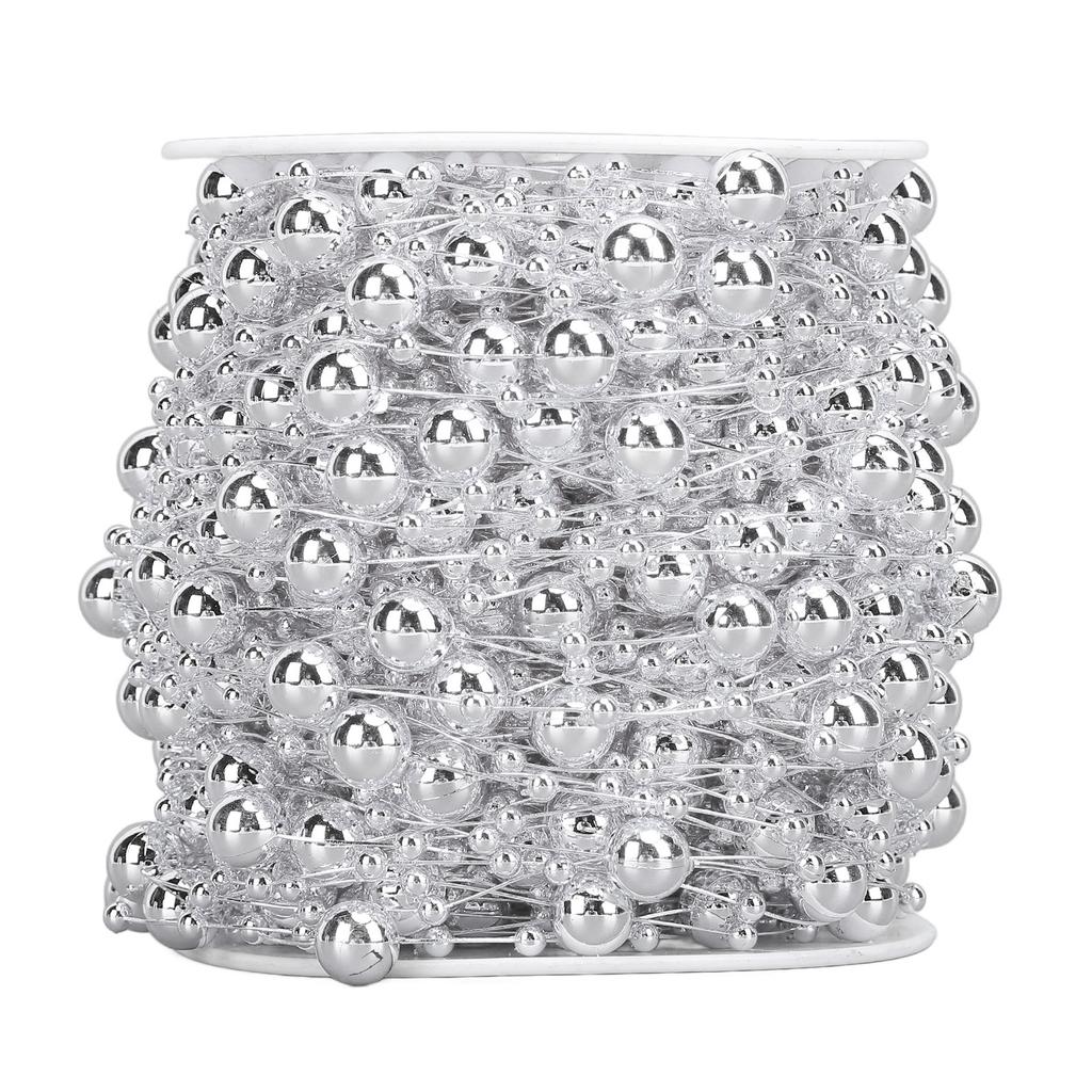 1 Roll Prl Bds Chain Artificial Prl Strand Trim String for Flower Wrth Wedding Bouquet Party Decoration