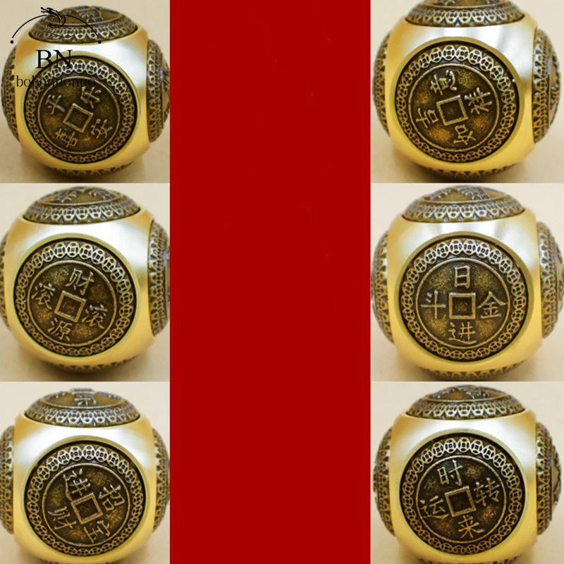 Six-faced Four Blessing Luck Money Fidget Spinner EDC Copper Stress Relief Cube Decompression Cube Adult Antistress Fidget Toys