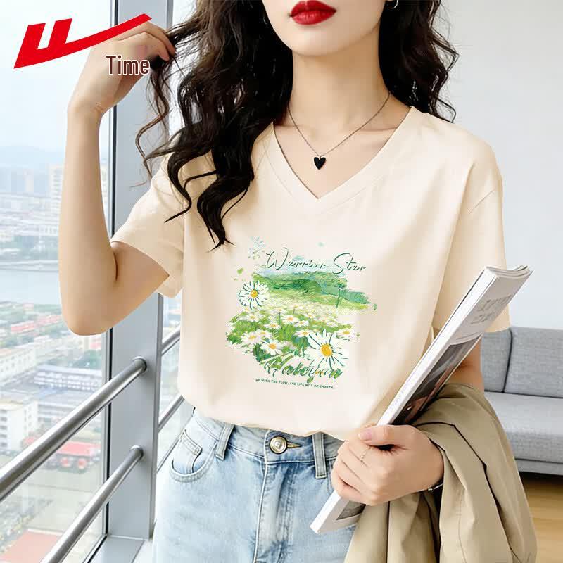 Warrior Women s Loose V-neck Cotton T-shirt S