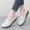 Women Black Moccasins Driving Shoes Flats Casual Nurse Shoes Loafers Simple Soft White Office Shoes Large Size